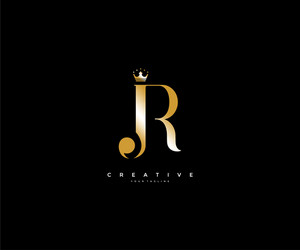 Elegant JR Monogram with Crown Vector Image