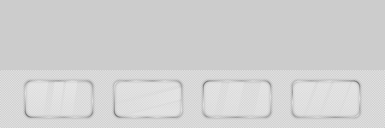 glass plate in rounded rectangular frame vector image