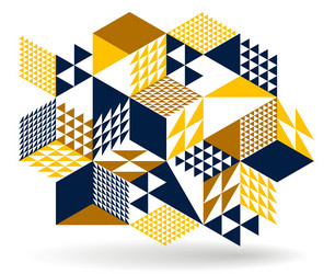 isometric 3d cubes abstract geometric background vector image