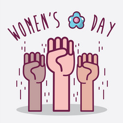 oppose hands up to womens day celebration vector