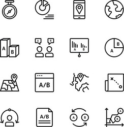 User flow journey map ab testing line icons pa vector