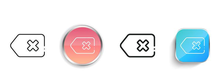 backspace icon thin linear regular and button vector image