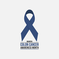 Blue Ribbon Colon Cancer Awareness Vector Image