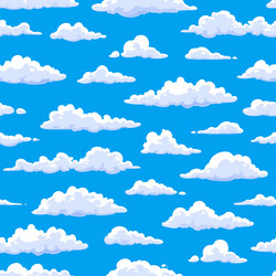 White clouds seamless pattern light blue sky Vector Image