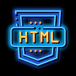 coding language html system neon glow icon vector