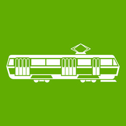 tram icon green vector