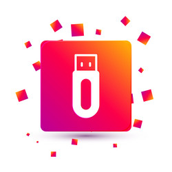 white usb flash drive icon isolated Vector Image