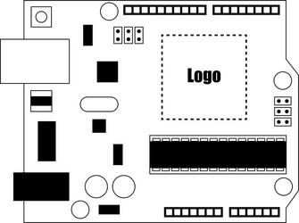 diy electronic uno board with a microcontroller vector