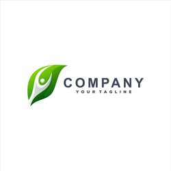Green leaf color gradient logo design Royalty Free Vector