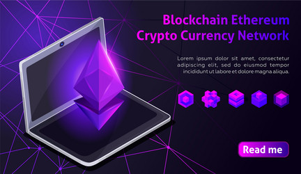 isometry blockchain ethereum crypto currency netwo vector image