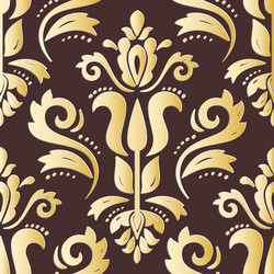 seamless oriental pattern with 3d elements vector image