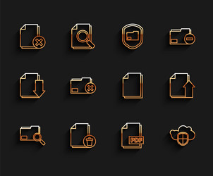 set line search concept with folder delete file vector image