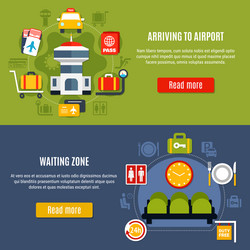 airport online information service banners vector