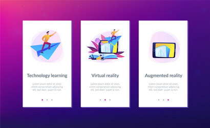 Augmented reality books app interface template vector