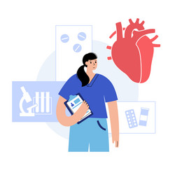 Cardiology template concept vector