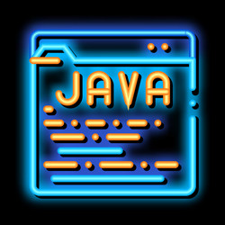coding language java system neon glow icon vector image