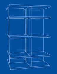 empty showcase outline rendering 3d vector image