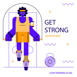 flat gym and exercise posts set vector image