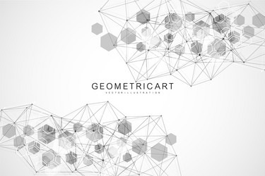 geometric abstract background with connected line vector image