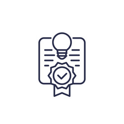 patent certificate line icon on white vector