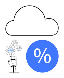 cloud computing and crm automation with ai vector image