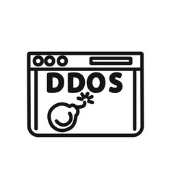ddos icon linear graphics set vector image