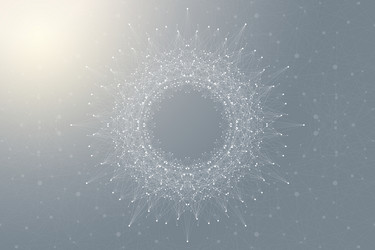 Fractal element with connected lines and dots big vector