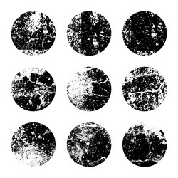grunge circles with stains and scratches circle vector image
