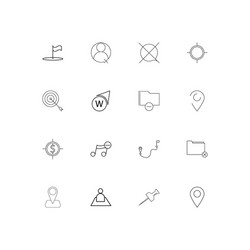 maps and navigation linear thin icons set vector image