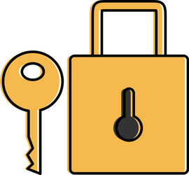 safe secure padlock with key vector image