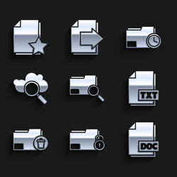 set search concept with folder and lock vector image