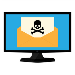 spam email warning message notification alert vector image