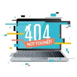 404 not found page in computer concept glitch vector image