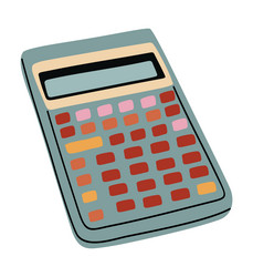 a colorful calculator with pink and orange keypad vector image