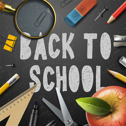 back to school chalk drawing template with schools Vector Image