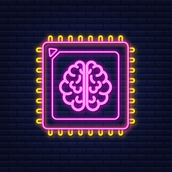 brain digital in hand neural network iq vector image