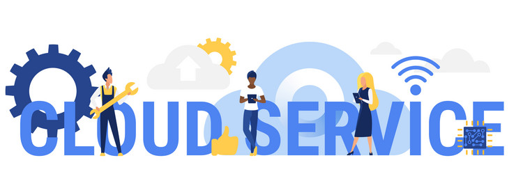 Data as service word concepts blue banner Vector Image