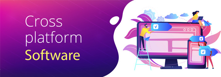 cross-platform software concept banner header vector image