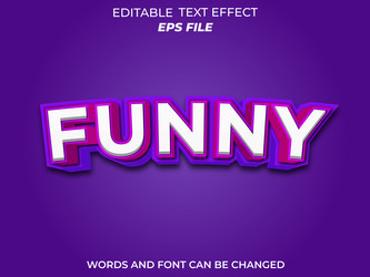 Funny text effect font editable typography 3d vector