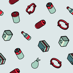 garbage color outline isometric pattern vector