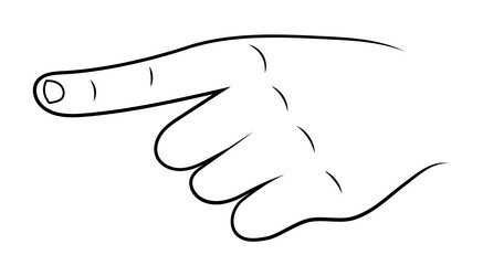 Hand Pointing Left - Simple Sketch vector image