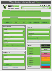 web design elements set green vector