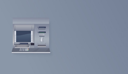 Atm on empty wall automated teller machine vector