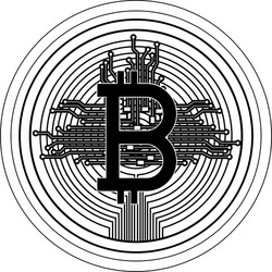 bitcoin with circuit lines commerce technology vector image