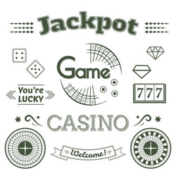 casino logo and label set game Vector Image