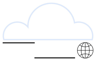 cloud network with globe symbol representing vector image