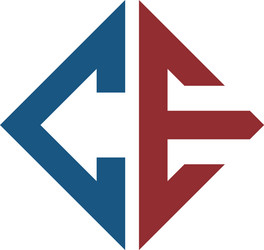 Ce logo monogram with triangle and hexagon modern Vector Image