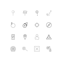 maps and navigation linear thin icons set vector image
