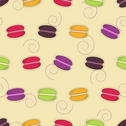 seamless pattern with macarons vector image
