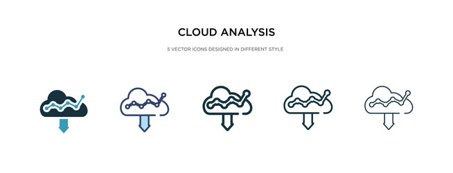 cloud analysis icon in different style two vector image
